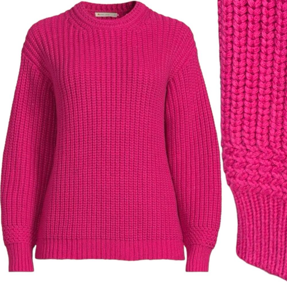 NWT Marine Layer Rose Violet Oversized Crewneck Sweater Size Small Retail $158
